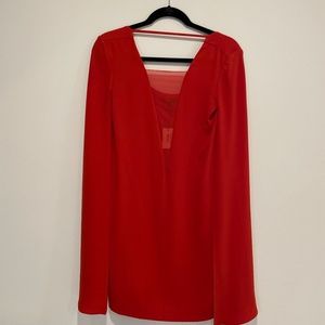 Maje Red Cape Dress